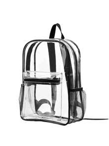 1 个重型透明 PVC 多功能小背包、旅行徒步包、运动休闲包、透视背包、PVC 背包认证，配有可调节肩带、防水透明单肩包、休闲风格，适合户外运动和旅行