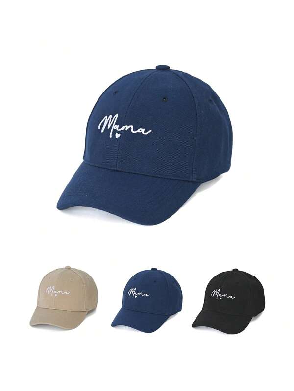 1pc "Mama" Embroidered Washable Adjustable Baseball Cap, Fashion Breathable Versatile Outdoor Sun Visor, Great For Gift Giving