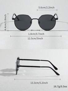 1 Pair Unisex Classic Polarized Glasses - Retro Casual Decorative Glasses - Versatile Decorative Glasses - Metal Glasses - Made Of High-Quality Metal Material, Durable - Multicolor - View 10