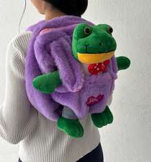 Kit Mochila Transportadora de Rana Rene de Lara Campos - Incluye Rana Rhenee - Mochila y Rana - Morado Violeta - Ver 5