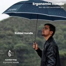 G4Free Strongest Golf Umbrella With Full Carbon Fiber Wellconstructed And Super Lightweight And Windproof Double Vented Mesh Canopy Large Oversized Stick Umbrellas For Rain Sun Automatic Open - navyblue - View 6