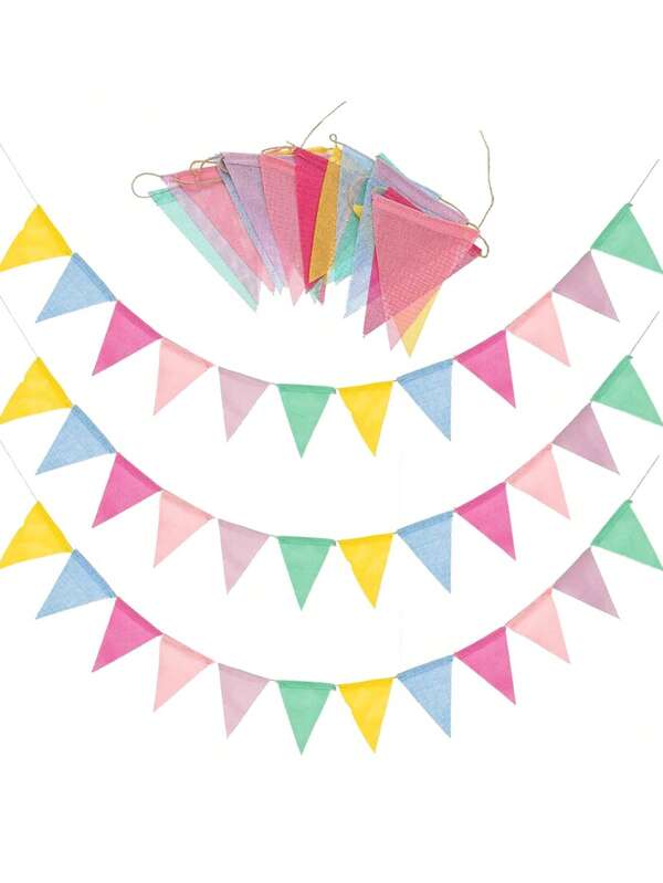 20 pièces Fanions en tissu de jute colorés de 4,5 m, convenant pour la décoration d'anniversaire, la fête de jardin, la pendaison de crémaillère, la salle de classe, l'école, la remise des diplômes, la décoration de fête, le carnaval, la fête de jardin, l'extérieur, les grands événements, l'embellissement de la cour, la décoration de jardin, la décoration de mariage, la pendaison de crémaillère et la décoration d'intérieur