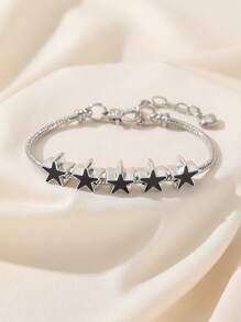 1 pulseira de corrente de cobre com contas de estrela pintada por gotejamento, joia personalizada faça você mesmo para mulheres