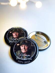 1 Stück personalisierter Memorial Trauer Anstecker, individualisierter Trauernadel mit Foto und Text