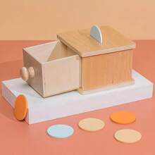 Montessori Wooden Coin Box, Color Sorting Matching Toy, Throwing Box, Permanent Storage Box, Educational Learning Toy Gift - Standard-1 - View 5