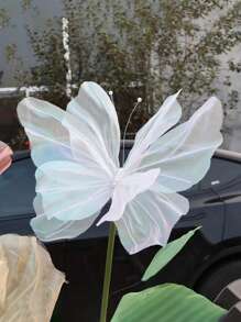 1/3/5pcs Silk Yarn Artificial Butterfly For Wedding Decoration,Giant Gauze Fake Butterfly Store Window Display,Outdoor Garden Decoration,Birthday Theme Party Decoration,Home Decor,Wreath Decoration,Large Flower Decoration,Centerpiece,Mother's Day,Gift