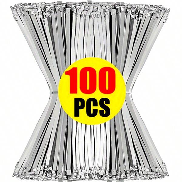 100 Stück 304 Edelstahl Kabelbinder, Schwere Ausführung Edelstahl Kabelbinder - rostfrei, hitzebeständig Metallkabelverbinder, selbstverriegelnde marine Qualität Metallbänder für Maschinerie, Automotive, Auspuffsysteme und mehr