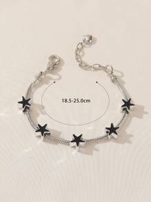 1 pulseira de corrente de cobre com contas de estrela pintada por gotejamento, joia personalizada faça você mesmo para mulheres