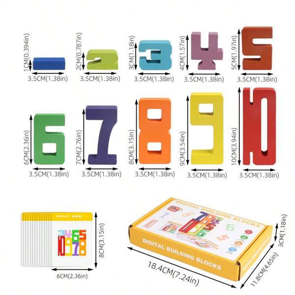 10 Stücke digitale Bauklötze Puzzle - Kindergarten Vorschul Bildung Mathematik Lehr-Lernmittel Set