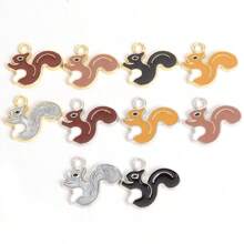 5 Stücke süße Eichhörnchen-förmige Zinklegierung Anhänger, Tier Deko DIY Schmuckzubehör für Armband, Halskette, Ohrringe