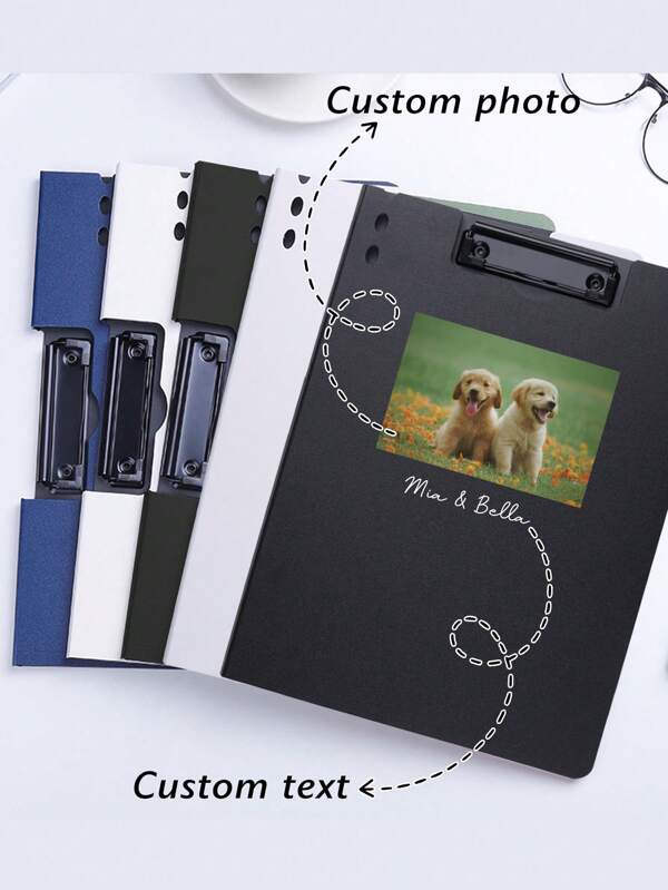 1PC Customized Folders Support Custom Picture And Text Folders, File Folders, File Clips, Stationery, Study And Office Supplies, Book Clips, Writing Pads, Board Clips, Horizontal And Vertical Layouts, Multiple Colors To Choose From, Back-To-School Season, Back-To-School Season, Daily Use, Meetings, Business,Back To School,School Supplies