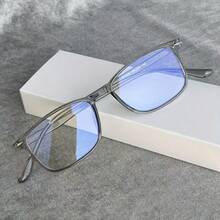 1 Pair Of Blue Transparent Lens Glasses, Unisex - Suitable For Computer, TV, Mobile Phone And Gaming Devices, Fashion Accessories, Y2K Design, Economical, Decorative Flat Glasses, Screen Protection Function, Digital Vision Protection, Style, Durable Structure, Comfortable Fit, Neutral Style, Suitable For Office Workers, IWD 2026 Special, Women's Day Gift For Mom, Gift For Girlfriend, Goddess Day Beauty Gift, Ladies Fashion Gift, Best Gift Choice, Limited Edition, 2026 Exclusive, Premium Quality, Fast Shipping, Top Rated, Gift Ready - màu đen - Xem 6