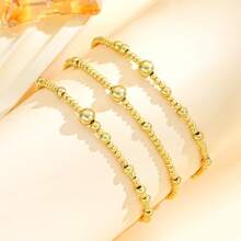 2/3pcs Fashionable Layered Pearl Beaded Woven Bracelet, Minimalist & Versatile For Women, Best Gift For Her (Pearl Size Sequence Random)