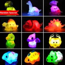 5/7/11pcs No Hole Dinosaur Bath Toys Set - Bathtub Floating Water Toys For Bathroom Water Tub Games Pool Party - 彩色 - 查看 9