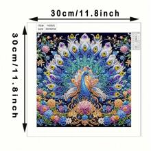 1pc Diamond Art Kit, 5D DIY Diamond Painting Peacock, 29.97*29.97cm - Crafts, Using Special Shaped Crystals And Diamonds, Frameless Wall Decor, Great For Adding Shine And Charm, An Ideal General Holiday Creative Gift