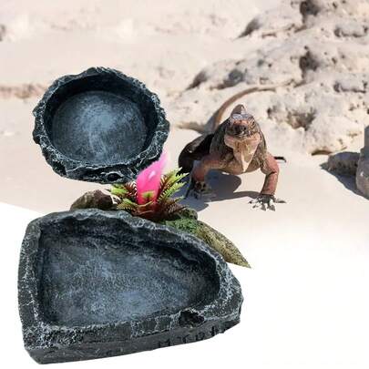 2 Pack Reptile Feeding Dish Corner Bowl Bearded Dragon Tank Accessories Reptile Water Bowl Crested Gecko Food Dish Reptile Feeding Bowls For Bearded Dragon Lizard Frog Gecko Tortoise Hermit Crab