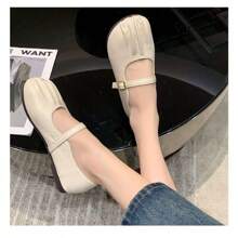 Mocasines con punta cuadrada de boca plana, estilo chino moderno de primavera y verano 2025, zapatos de abuela de talón plano, suela blanda y de uso versátil