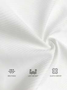 2026 Style Elastic Micro Ribbed Slim Fit Casual Vacation Women's Wide Strap U-Neck White Tank Top, Suitable For All Seasons Summer - White - View 6