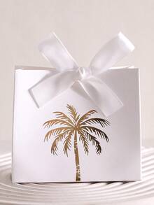 10pieces Luxury White And Green Mini Gift Box With Golden Palm Emblem, Perfect For Corporate Gifts, Weddings And Souvenirs For Saudi National Day And Exclusive Events - Multicolor - View 13