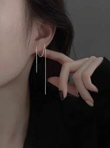 Nooxian 1 par de aretes de cobre de moda sencilla para mujer, adecuados para uso diario