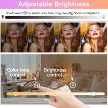 60x52 Cm Large Makeup Mirror Vanity Light Mirror 17 Dimmable LED Bulbs - Makeup Mirror Wall Vanity Mirrors With LED Light Adjustable Brightness Back To School - White - View 5