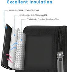 Lunch Bag Lunch Box Women Men Reusable Insulated Lunch Bags,-Resistant Cute Cooler Lunch Tote Bag, Large Capacity Work Travel Picnic,Black - Black - View 5