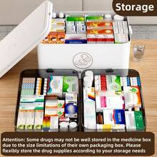 Waterproof Multi-Layer Medicine Storage Box - Portable Family Emergency Organizer With Snap Closure, Made Of Durable Plastic, Large Rectangular Home Medicine Cabinet With Multiple Compartments, Carrying Case For Family Emergency First Aid Kit, Three-Layer Medicine Storage Container With Flip-Top Lid - Large Family Emergency Organizer, Snap Closure, Durable Plastic, Multi-Layer Waterproof Box, Storage Boxes For Organizing - 白色 - 查看 5
