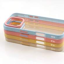 Casing Ponsel Dua Lapisan Transparan Tahan Lama, Anti Benturan, Bingkai Warna Kontras, Warna Solid, Cocok untuk Ph11, IPh12, IPh12 Pro, IPh12 Pro Max, IPh13, IPh14, IPh13 Pro Max, IPh14 Pro Max, IPh15 Pro, IPh15 Pro Max, IPh16, IPh16 Pro, IPh16 Plus, IPh16 Pro Max. Tahan Air, Tahan Guncangan, Anti Jatuh, Tahan Gores. - Berwarna merah muda - View 4