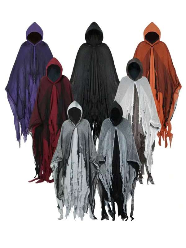 1 pièce Cape d'Halloween, vêtements de squelette, masque de spectre, décor de maison hantée, déguisement de zombie, accessoires
