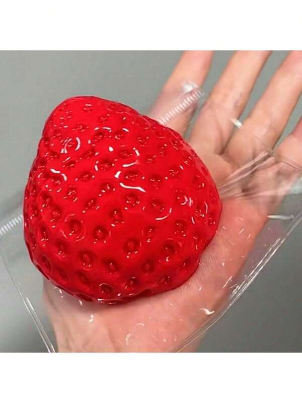 1Pc Juicy Strawberry Squeeze Toy, Stress Relief & Fun For Office Workers, Students, Perfect For All Ages Party Favors & Birthday Gifts,Toys,Pink,Toy [Random Packing]