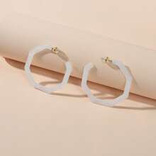 Fashion Accessories White Acrylic Geometric Hoop Earrings Stunning Jewellery