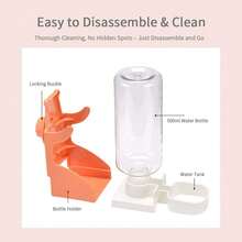 1 件适用于小动物的悬挂式饮水器 - 适用于猫、狗、鸟、兔子、仓鼠的自动宠物饮水器