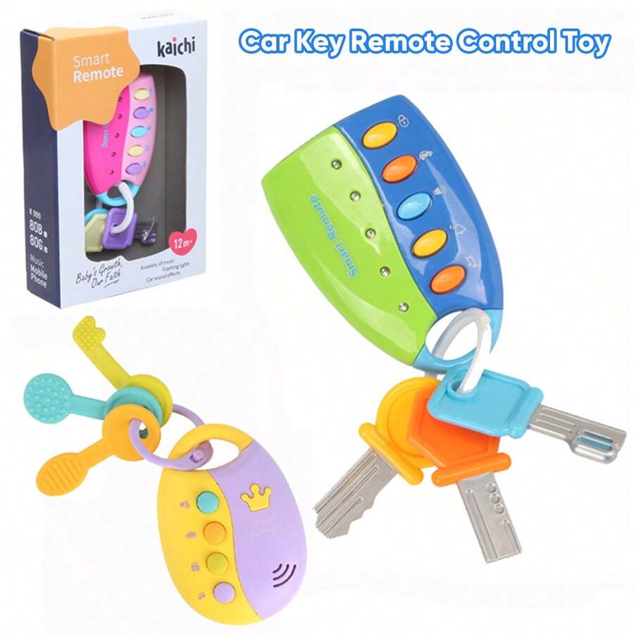 Juguetes musicales para niños, llaves de coche de simulación con control remoto, luces y música, juguetes inteligentes de educación temprana, regalos