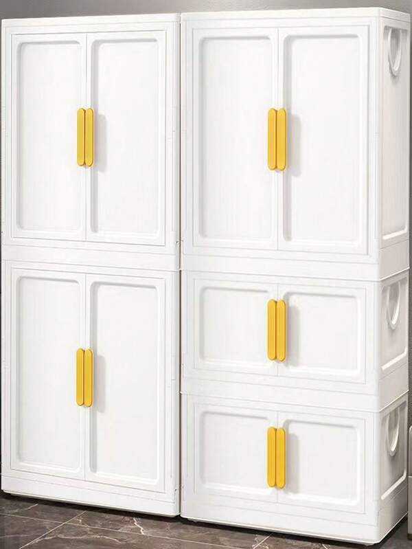 5/4/3/2/1 Layer Extra Large Foldable Storage Cabinet, Living Room Storage Rack, Multi-Layer Wardrobe Closet With Wheels For Home, Baby Clothes