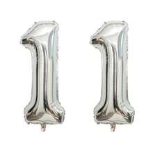 2pcs Large 40inch Silver Digital Aluminum Film Balloons, Big Number 0-9 Balloon, Birthday Party Anniversary Wedding Decorations - Silver - View 28