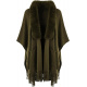 Green With Faux Fur Collar