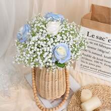 1 Stück/3 Stücke/5 Stücke weiße Schleierkraut Kunstblumen, gefälschter Schleierkraut-Strauß inklusive Plastikstängel, geeignet für Heimdekoration, Tischdekoration, DIY Blumenarrangements, Hochzeits- und Festparty-Dekorationen, Raumdekoration