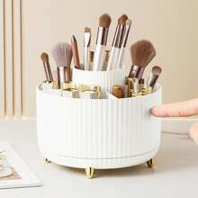 360 Rotating Makeup Desktop Cosmetic Storage Box Organizer Large Capacity For Bathroom Portable Lipstick Makeup Brush Pen Holder