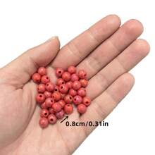 8mm 200/100pcs Red Acrylic Beads, Round Beads, Straight Hole Design, Suitable For DIY Handicrafts, Necklace And Mobile Phone Ornaments