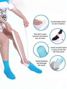 1pc Adjustable Socks Aid Tool - Easy Wear Socks Helper For Elderly, Pregnant Women & Disabled, Hands-Free No Bend Needed, Ergonomic Handle With Nylon Strap, Ideal For Diabetics & Seniors,Shoe,Spring Summer Picks,Brides Maid Gifts,Room,Bedroom Decor,Beach,Travel,For Men,For Women,Vacation - Multicolor - View 5