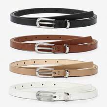 4 Stücke/5 Stücke Damen minimalistische ultra schmale Taillengürtel, vielseitig einsetzbares Anzubehör-Set