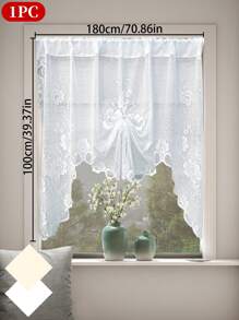 1pc Minimalist Butterfly Pull Curtain, Semi-Blackout, Lightweight Room Divider Suitable For Bedroom, Living Room, Dining Room, Kitchen