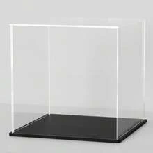7X7X7 H Clear Acrylic Display Case, Rec Acrylic Box For Model Car Showcase, Plexiglass Case With Matt Bla Stand For - Multicolor - View 2