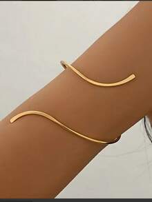 1 件时尚 S 形脚踝配饰，优雅复古分层设计，身体装饰，多功能可调节，适合女性日常穿着和节日礼物 - 金色 - 查看 6