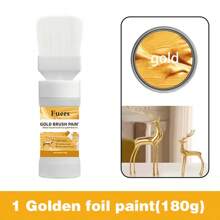 Gold/Silver Foil Paint, 180g/300g, Various Sizes, Water-Based, Suitable For Indoor/Outdoor, Metal, Wood Surfaces, Contains /Silver Powder