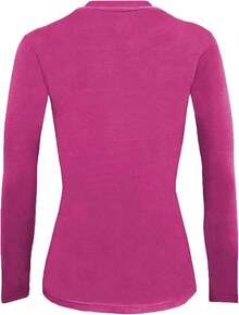Women's Under Scrub Tee Crew Neck Long Sleeve-Shirt - 玫紅色 - 查看 3