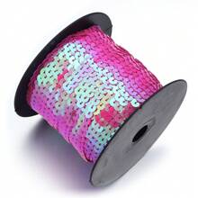 100 Yards/Roll 6mm Colorful Laser Shiny Sequin Ribbon, Gift Wrapping, Flowers, Party Decoration, Wedding, Holiday, Nail Art, Clothing Sequin Decoration