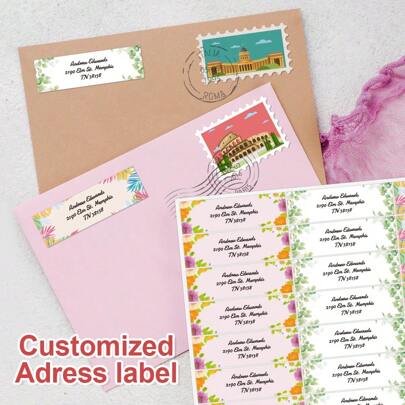 Personalized Elegant Floral Address Labels - Custom Return Address Stickers For Envelopes, Parcels, And Invitations - Ideal For Weddings, Parties, And Everyday Correspondence - Beautiful Flower Designs With Customizable Text - High-Quality, Waterproof, And Easy-To-Apply Labels For Home And Office Use - Add A Unique And Personal Touch To Your Mailings -  And Stylish Address Labels For All Your Packaging Needs - Perfect For Enhancing Cards, Letters, And Gifts With A Floral Accent,Festive Calendar