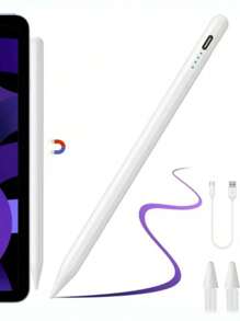 Un lápiz stylus capacitivo universal apto para teléfonos inteligentes y tabletas, con 3 puntas de repuesto adicionales para agujas táctiles activas, control de toque preciso, escritura suave, compatible con Android, Apple iPad, compatible con HarmonyOS y ciertos dispositivos Windows (no aplicable a plumas táctiles resistivas o electromagnéticas) hasta la 3ª generación, iPad Mini 6ta/5ta generación