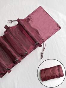 1 bolsa de armazenamento de cosméticos de grande capacidade, estilo boêmio, bolsa de higiene pessoal removível, bolsa de maquiagem dobrável portátil, bolsa organizadora de cosméticos à prova d'água para férias, praia, banheiro e quarto, grande capacidade, essencial para viagens na praia, férias de verão, volta às aulas - Multicolorido - Ver 11